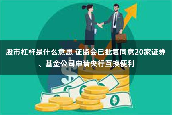 股市杠杆是什么意思 证监会已批复同意20家证券、基金公司申请央行互换便利