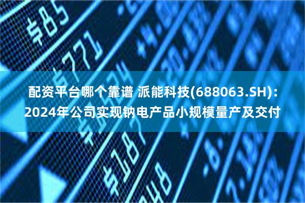 配资平台哪个靠谱 派能科技(688063.SH)：2024年公司实现钠电产品小规模量产及交付