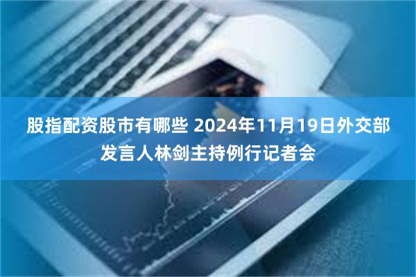 股指配资股市有哪些 2024年11月19日外交部发言人林剑主持例行记者会