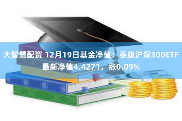 大智慧配资 12月19日基金净值：泰康沪深300ETF最新净值4.4271，涨0.09%