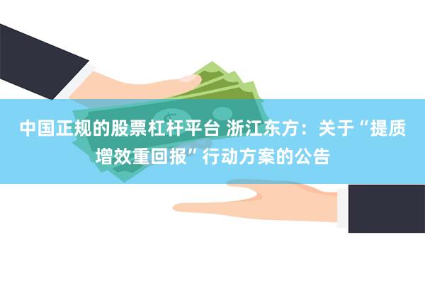 中国正规的股票杠杆平台 浙江东方：关于“提质增效重回报”行动方案的公告